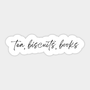 Tea, biscuits, books Sticker